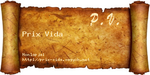 Prix Vida névjegykártya
